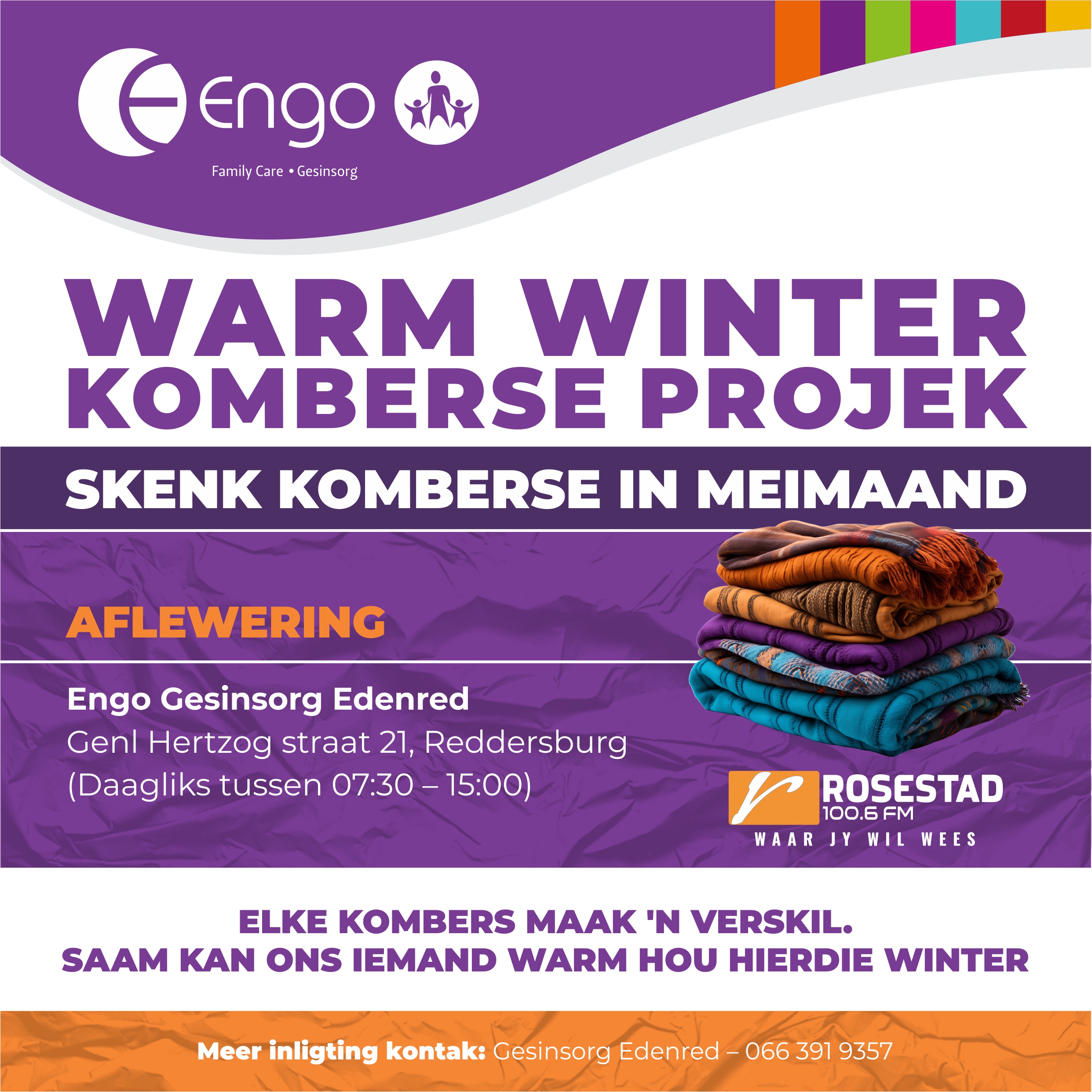 Gesinsorg Edenred se Winter Warm Kombers Projek