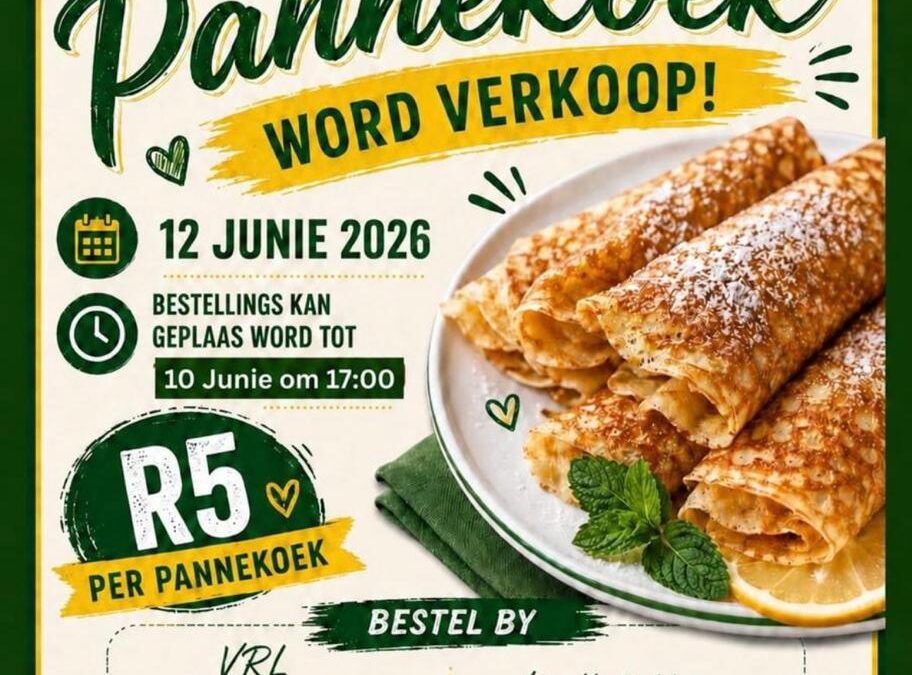 Pannekoekverkoop ten bate van Reddersrus Sentrum vir Bejaardes